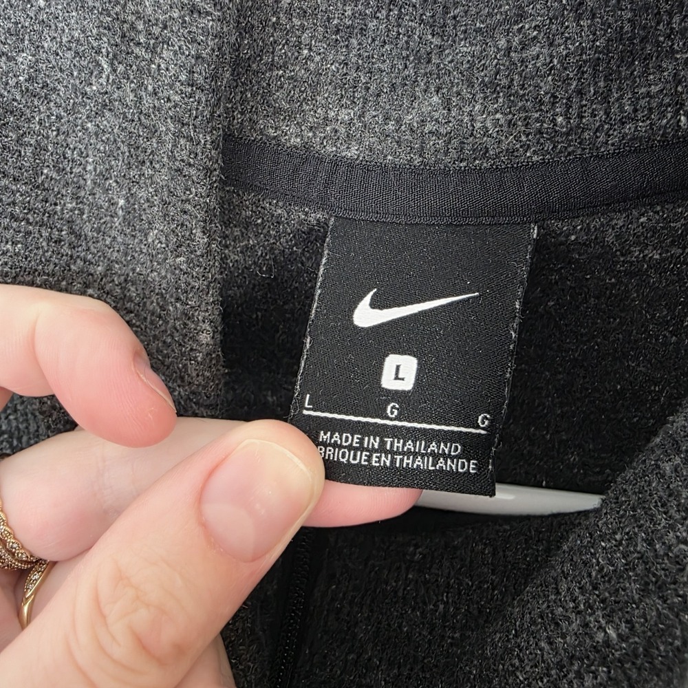 Nike Gray Funnel Neck 1/4 Zip Athleisure Lounge Oversized Pullover Size Large - Picture 5 of 10